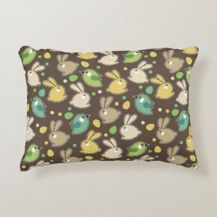 spring pattern with easter eggs,birds decorative cushion