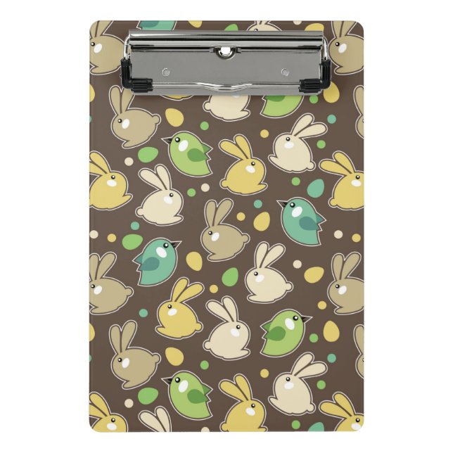 spring pattern with easter eggs,birds mini clipboard (Front)