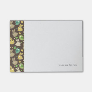 spring pattern with easter eggs,birds post-it notes