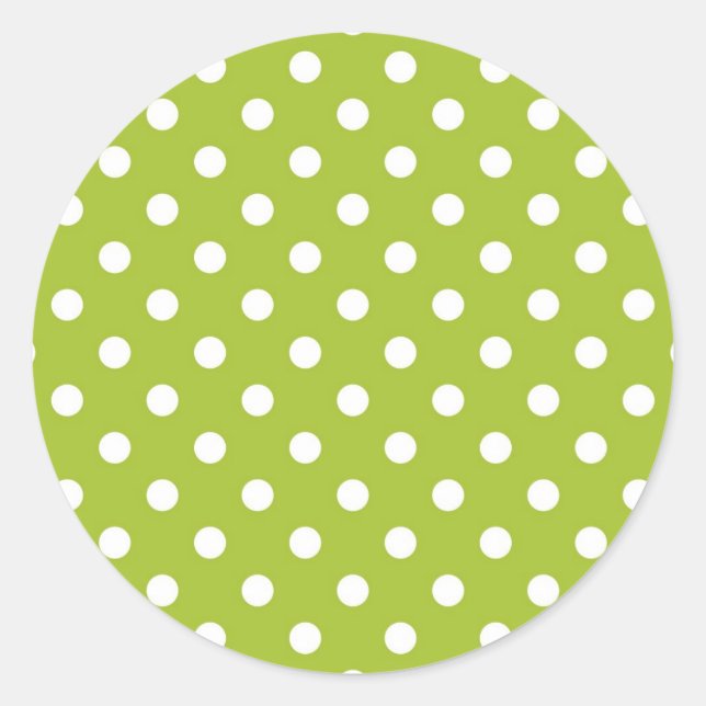 Spring pattern with white polka dots classic round sticker (Front)