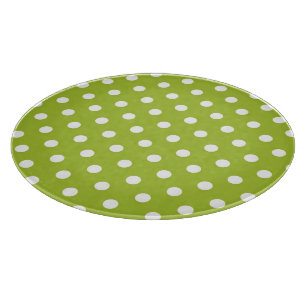 Spring pattern with white polka dots cutting board