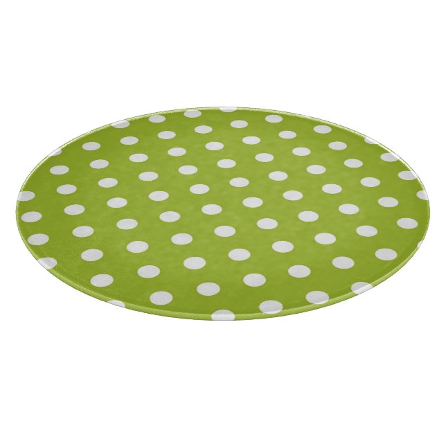 Spring pattern with white polka dots cutting board (Corner)