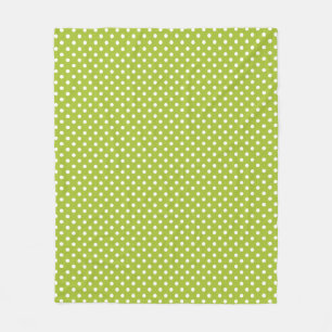 Spring pattern with white polka dots fleece blanket