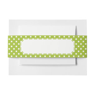 Spring pattern with white polka dots invitation belly band
