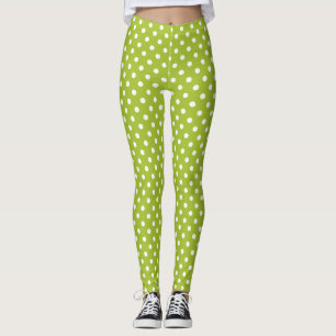 Spring pattern with white polka dots leggings