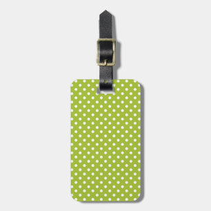 Spring pattern with white polka dots luggage tag
