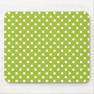 Spring pattern with white polka dots mouse mat