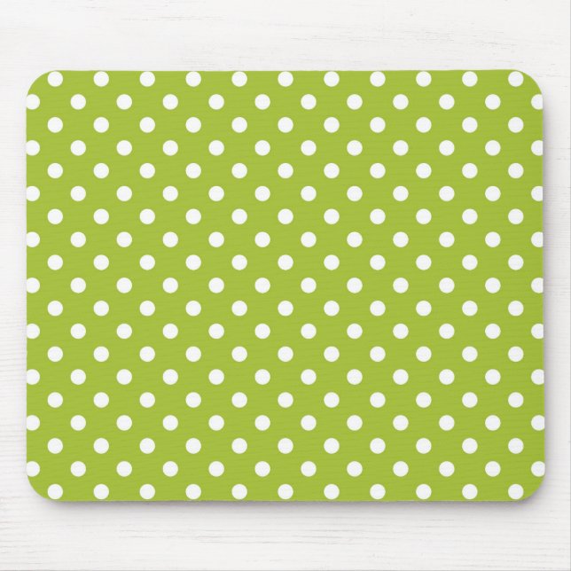 Spring pattern with white polka dots mouse mat (Front)
