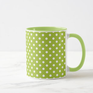 Spring pattern with white polka dots mug