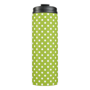 Spring pattern with white polka dots thermal tumbler