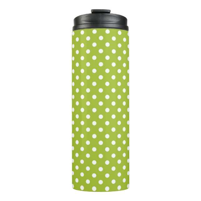 Spring pattern with white polka dots thermal tumbler (Front)