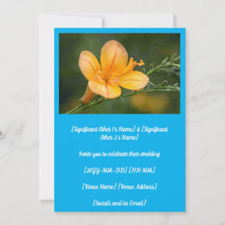 Spring Pea Partridge Flower Wedding  Invitation