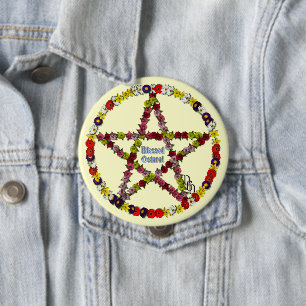 Spring Pentical 10 Cm Round Badge