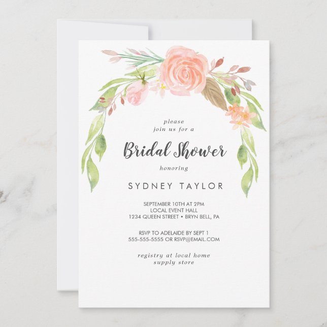 Spring Peony Bridal Shower Invitation (Front)