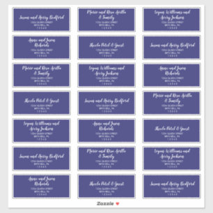 Spring Peony Navy Wedding Guest Address Labels