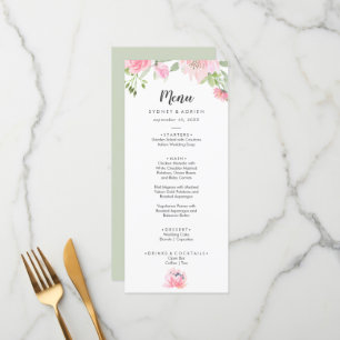 Spring Peony Wedding Dinner Menu