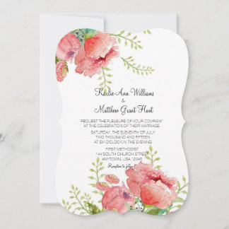 Spring Peony Wedding Invitation