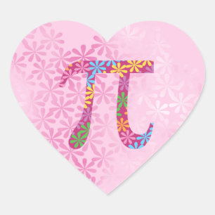 Spring Pi © Floral Pi Symbol on Pink Stickers