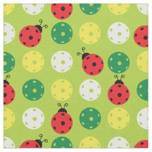 Spring pickleball on fresh green custom size fabric