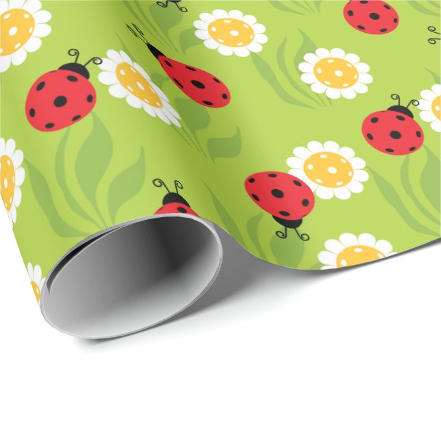 Spring pickleball on fresh green small tiles wrapp wrapping paper (Roll Corner)