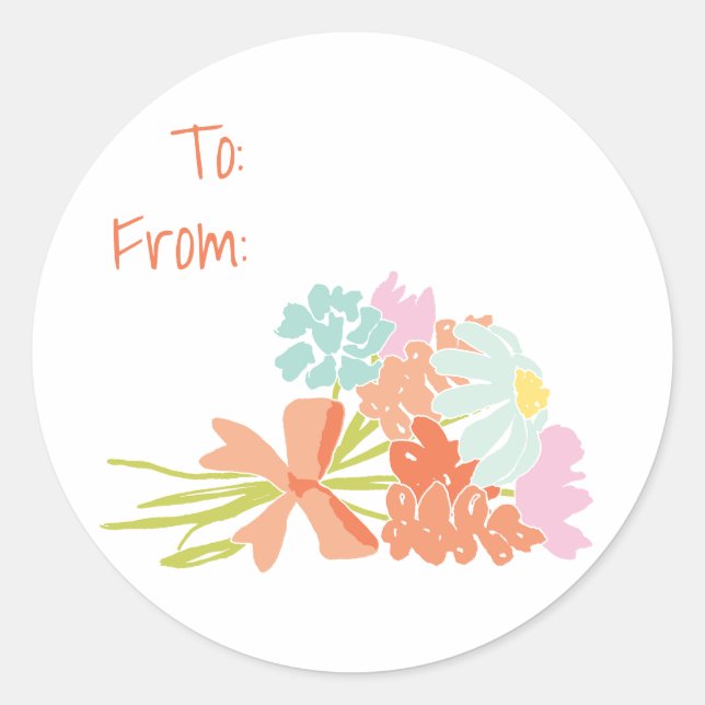 Spring Picnic Bouquet Gift Tags (Front)