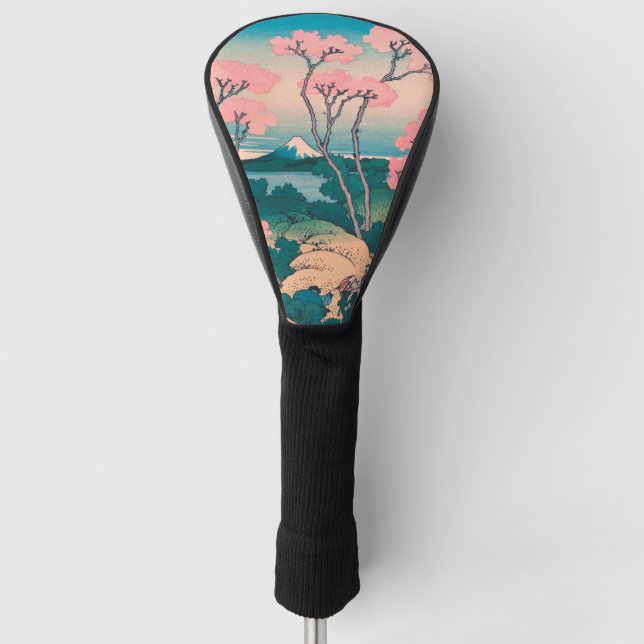 Spring Picnic under Cherry Tree Flowers Mount Fuji Golf Head Cover (Front)