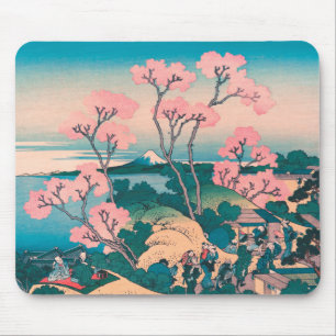Spring Picnic under Cherry Tree Flowers Mount Fuji Mouse Mat