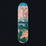 Spring Picnic under Cherry Tree Flowers Mount Fuji Skateboard<br><div class="desc">Japanese painting of people having a picnic under the cherry trees at spring blossom time, with Mount Fuji in the distance.</div>