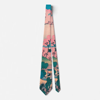 Spring Picnic under Cherry Tree Flowers Mount Fuji Tie