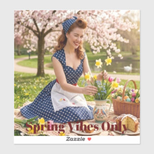 Spring Pin-Up Catch the Vibe: Vinyl Sticker