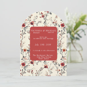 Spring Pink and Red Flower Blossoms Invitation