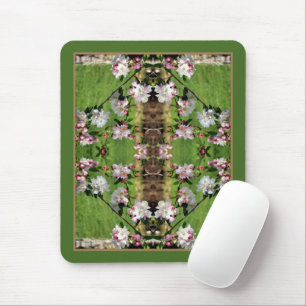 Spring Pink And White Blossoms Abstract Mouse Mat