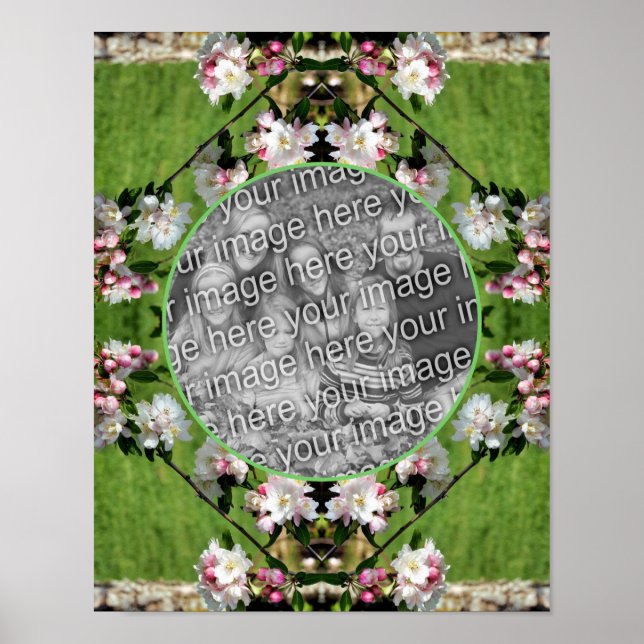 Spring Pink And White Blossoms Add Your Own Photo Poster (Front)