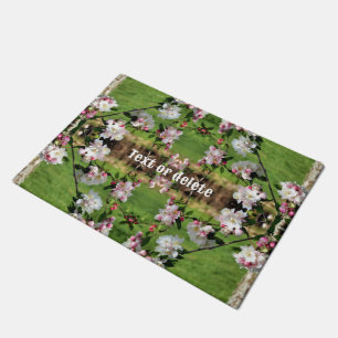 Spring Pink And White Blossoms Personalised Doormat