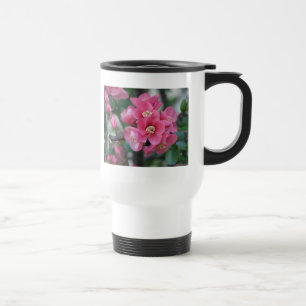 Spring Pink Blooming Flowering Quince Travel Mug