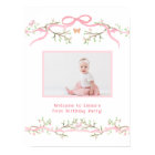 Spring Pink Blossom 1st Birthday Photo Welcome