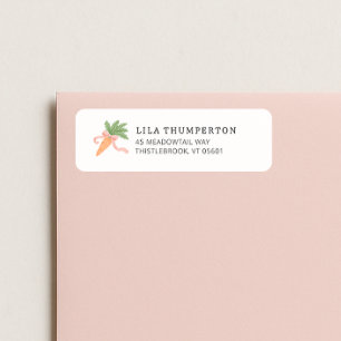 Spring Pink Bow Carrot Modern Minimal Address