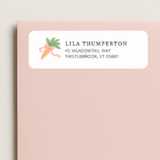Spring Pink Bow Carrot Modern Minimal Address
