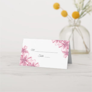 Spring Pink cherry blossom. Floral wedding Place Card