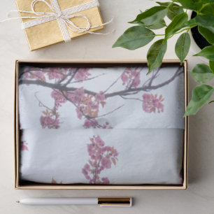 Spring Pink Cherry Blossoms Blue Sky Hanami Tissue Paper