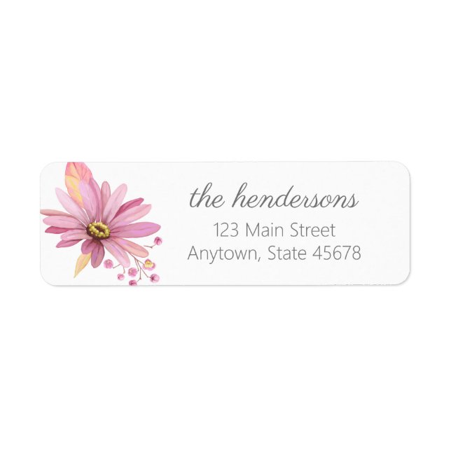 Spring Pink Daisy Watercolor (Front)