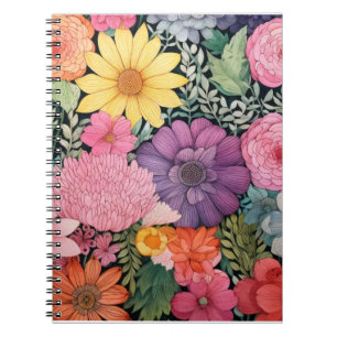 Spring pink floral background poster notebook