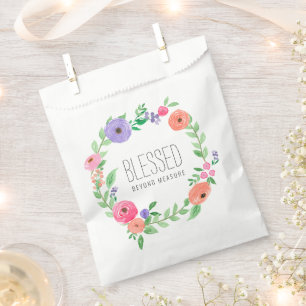 Spring Pink Floral Blessed Beyond Measure Favour Bags