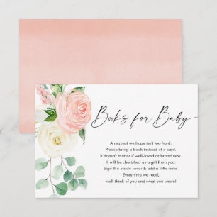 Spring pink floral greenery books for baby girl en enclosure card