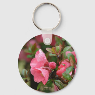 Spring Pink Flowering Quince Key Ring