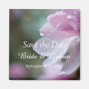 spring pink magnolia flowers save the date magnet. magnet