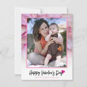 SPRING PINK PETALS FAMILY VALENTINES DAY CARD