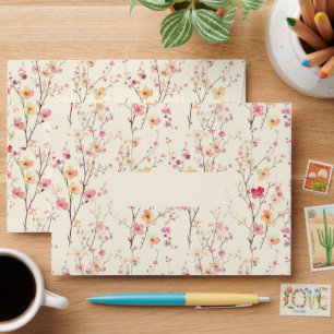 Spring Pink Red Floral Branches Envelope