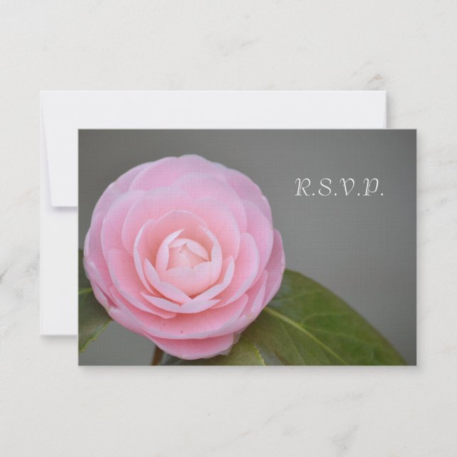 Spring Pink Rose RSVP Card (Front)
