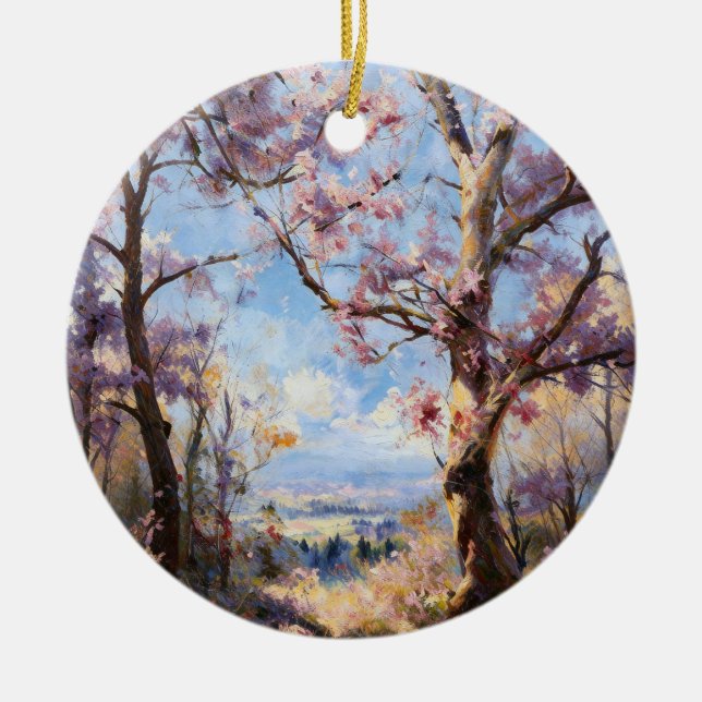 Spring Pink Tree Ornament (Front)